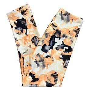 Marika Sport White Black & Orange Floral Print Leggings